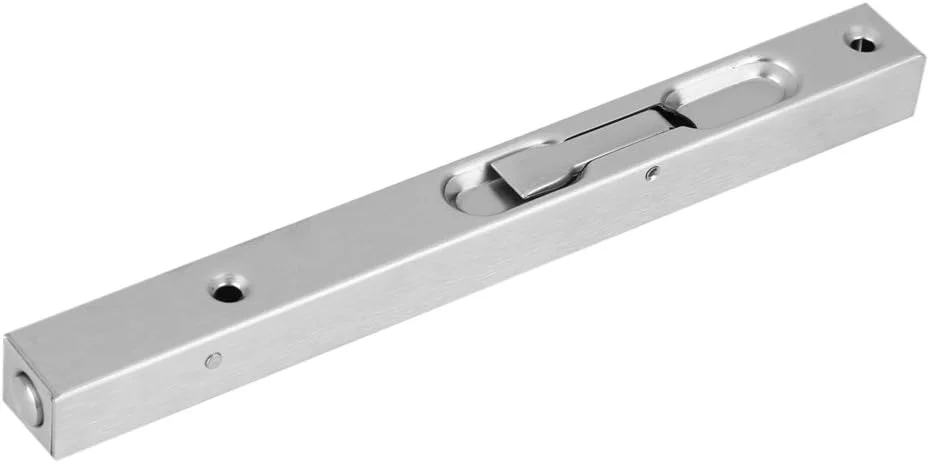 قفل زبانه درب POOWO، فولاد ضد زنگ 304، قفل همسطح درب، اهرم امنیتی، قفل زبانه دروازه به همراه صفحه و پیچ