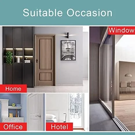 زنجیر استیل OYUNCU SHARAF، زنجیر با قفل فشاری ضد سرقت فنری، قفل ایمنی درب سنگین با زنجیر امنیتی و قفل فنری درب به همراه پیچ برای خانه/اتاق خواب/هتل/اداره (3 عدد)