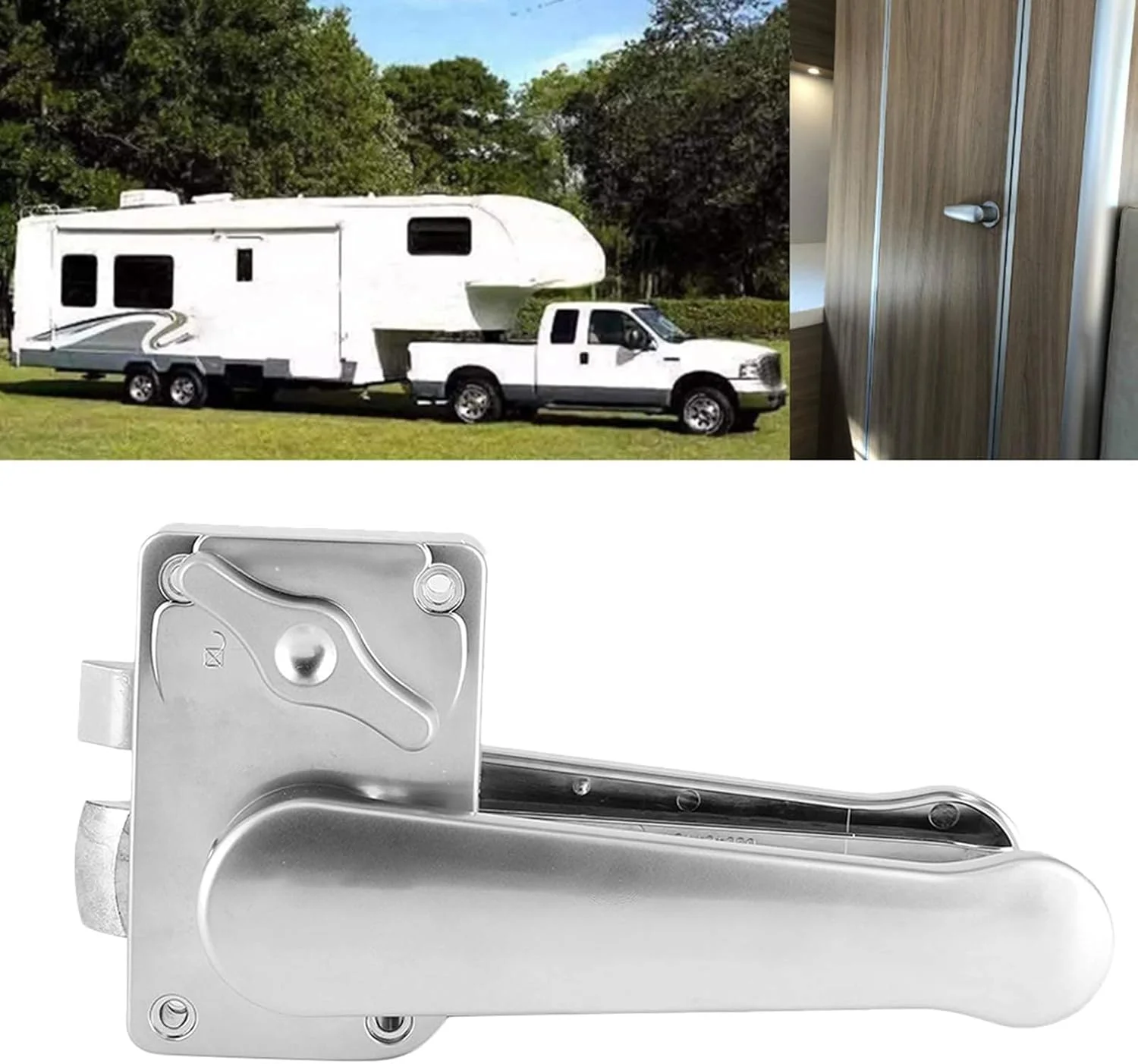 قفل درب حمام NOGRAX، قفل دستگیره درب توالت، مناسب برای کمپر، قایق و سخت افزار مبلمان (مشکی)