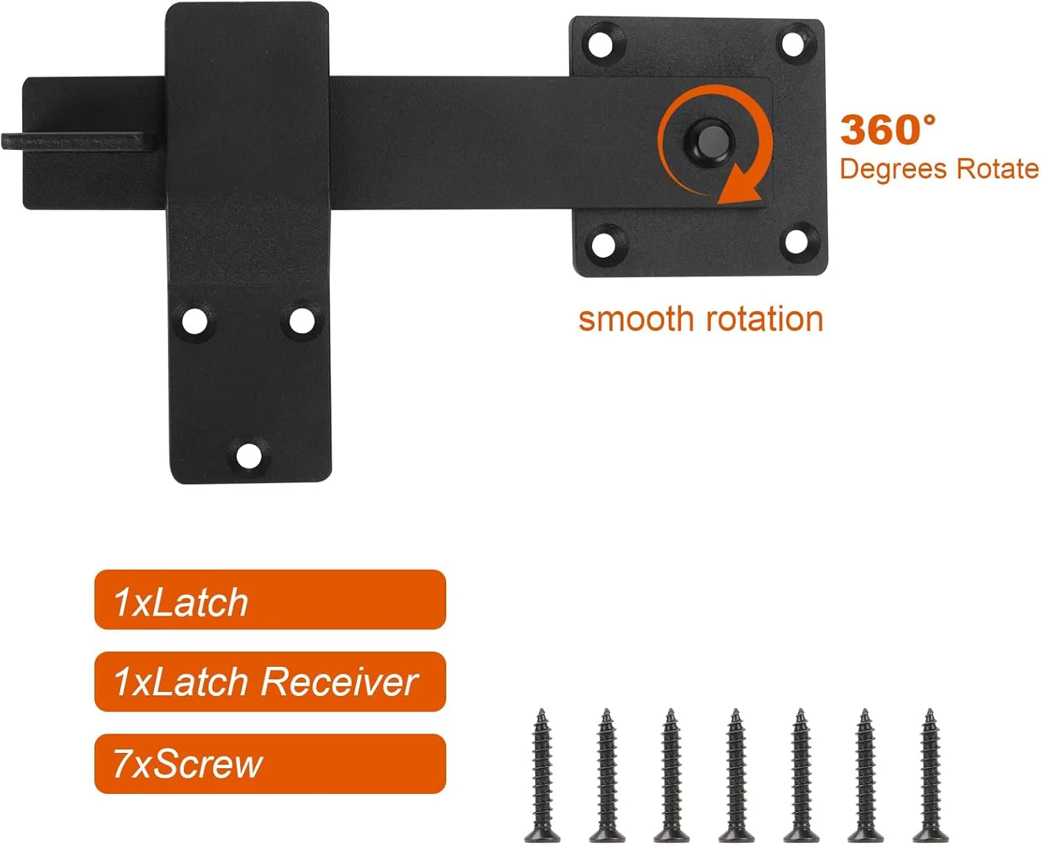 قفل زبانه چرخشی 6 اینچی با سوراخ های قفل آویز، قفل درب سنگین 3 میلی متری برای حصار چوبی بیرونی، قفل زبانه درب ایمنی، قفل زبانه درب انبار برای درب های کشویی و چرخشی