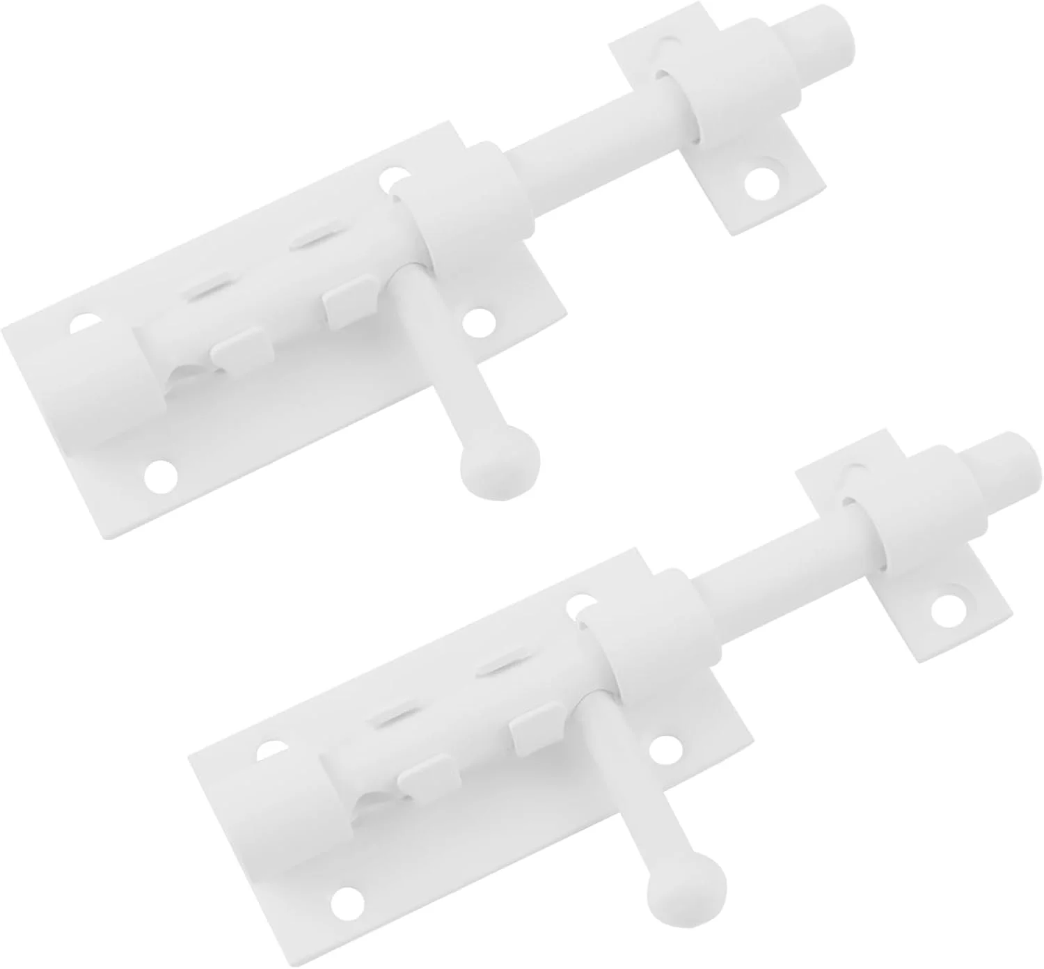 قفل زبانه ای درب MOROBOR، طول 4 اینچ، دارای سوراخ قفل، 2 عدد قفل کشویی ضخیم از جنس استیل ضد زنگ 304، مناسب برای درب ها، پنجره ها، کابینت ها و دروازه حیاط / سفید