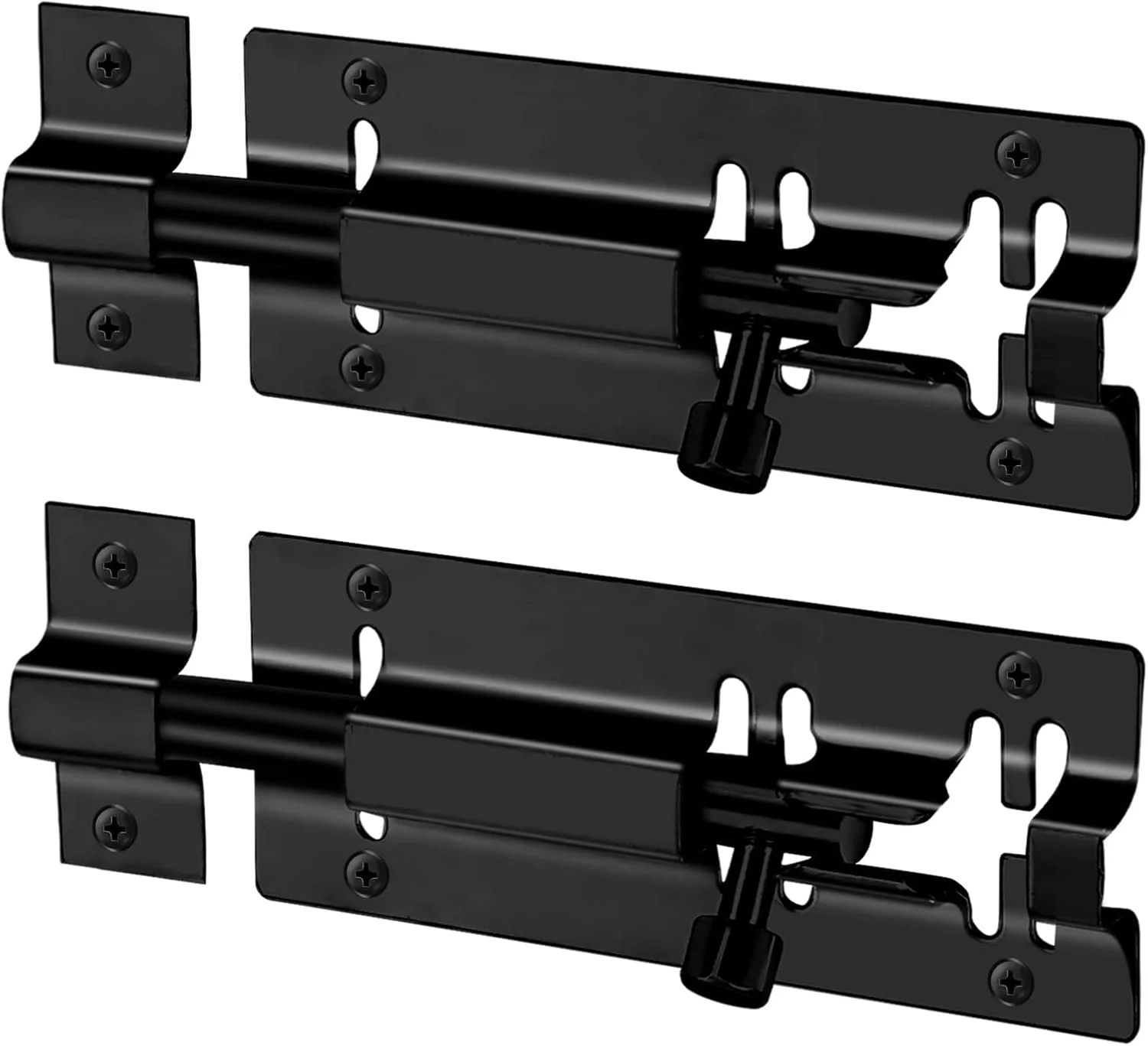 قفل زبانه کشویی درب OPULENO، زبانه های کشویی 3 اینچی، 2 بسته قفل های زبانه استیل ضد زنگ به همراه پیچ ​​برای پنجره، درب، مبلمان، اتاق خواب، هتل، توالت، حمام