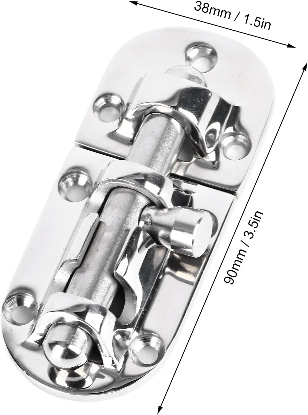 زبانه قفل درب NDNCZDHC، قفل کشویی 90x38 میلی‌متری، زبانه درب استیل ضد زنگ برای کابینت کوچک، پنجره، درب دروازه، جعبه نگهداری