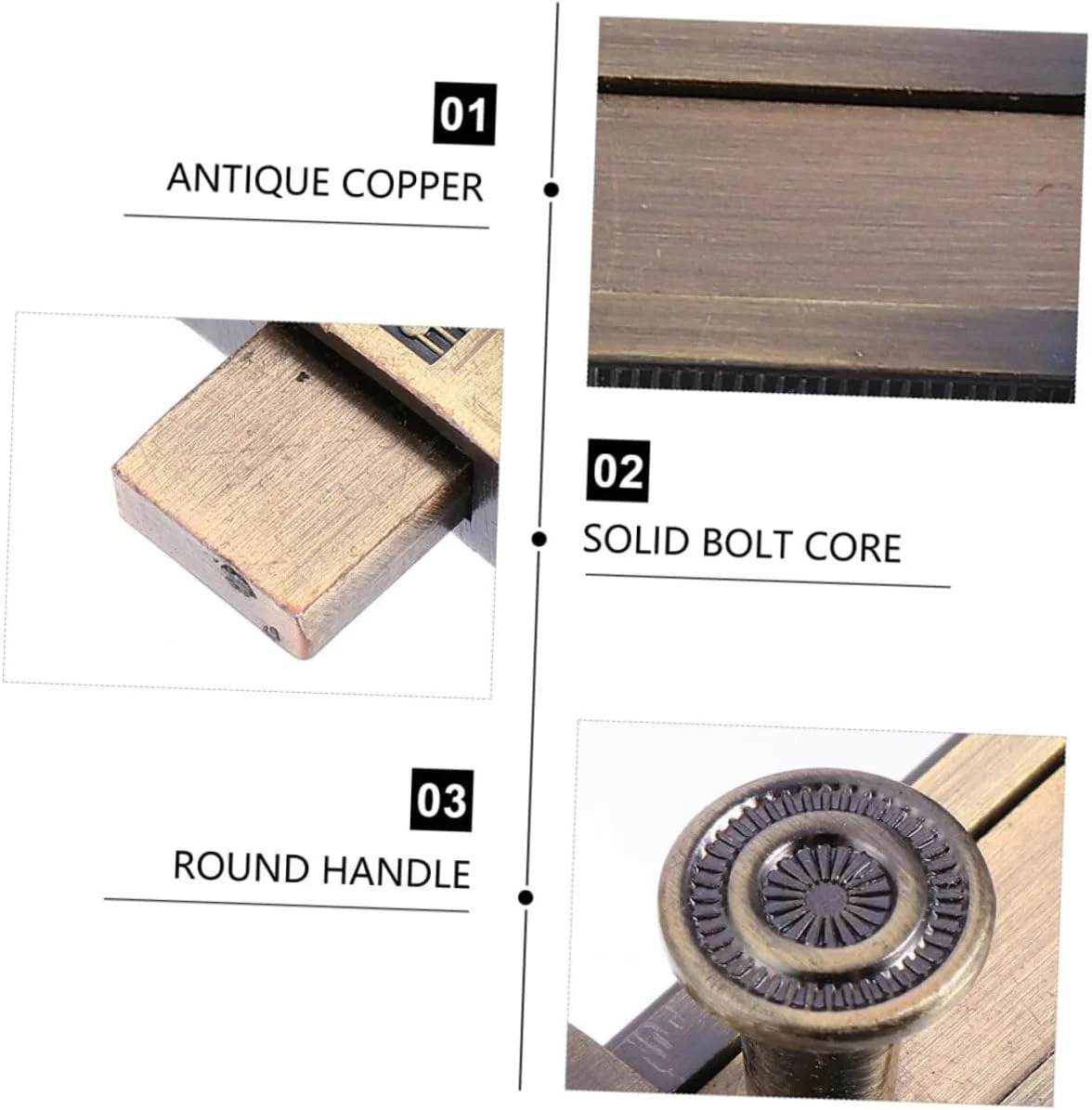 قفل توکار درب کشویی ORFOFE مدل وینتیج با اهرم برای درب های داخلی، قفل درب های دوتایی مناسب برای سرویس بهداشتی و اتاق خواب با نصب آسان