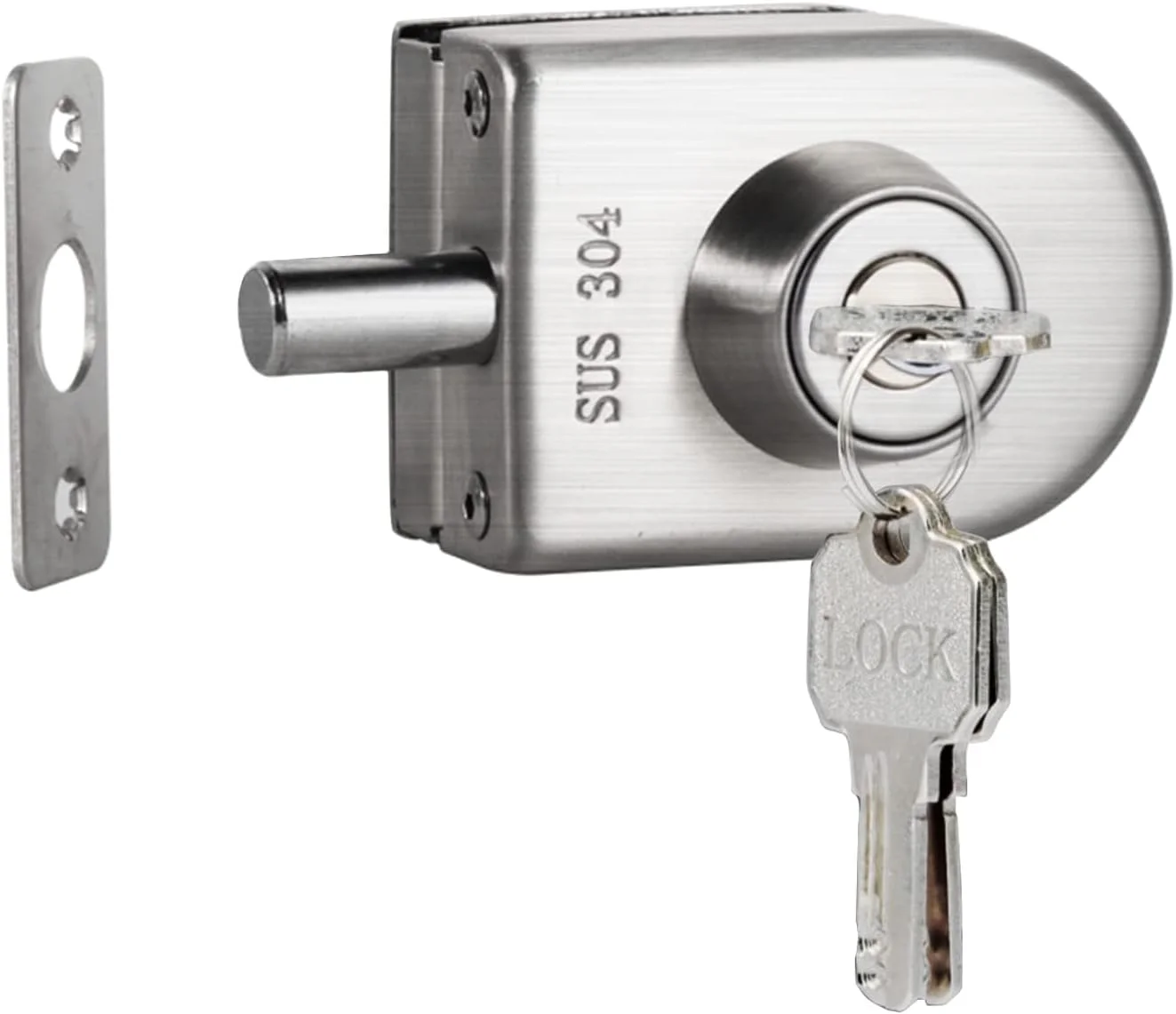 قفل شیشه ای NALACAL مناسب برای شیشه 1/2 اینچی با ضخامت 0.39 تا 0.47 اینچ، قفل درب شیشه ای استیل ضد زنگ، ضد سرقت، دو لنگه، لولایی، بدون قاب، فشاری، کشویی، دروازه، قفل کف زمین