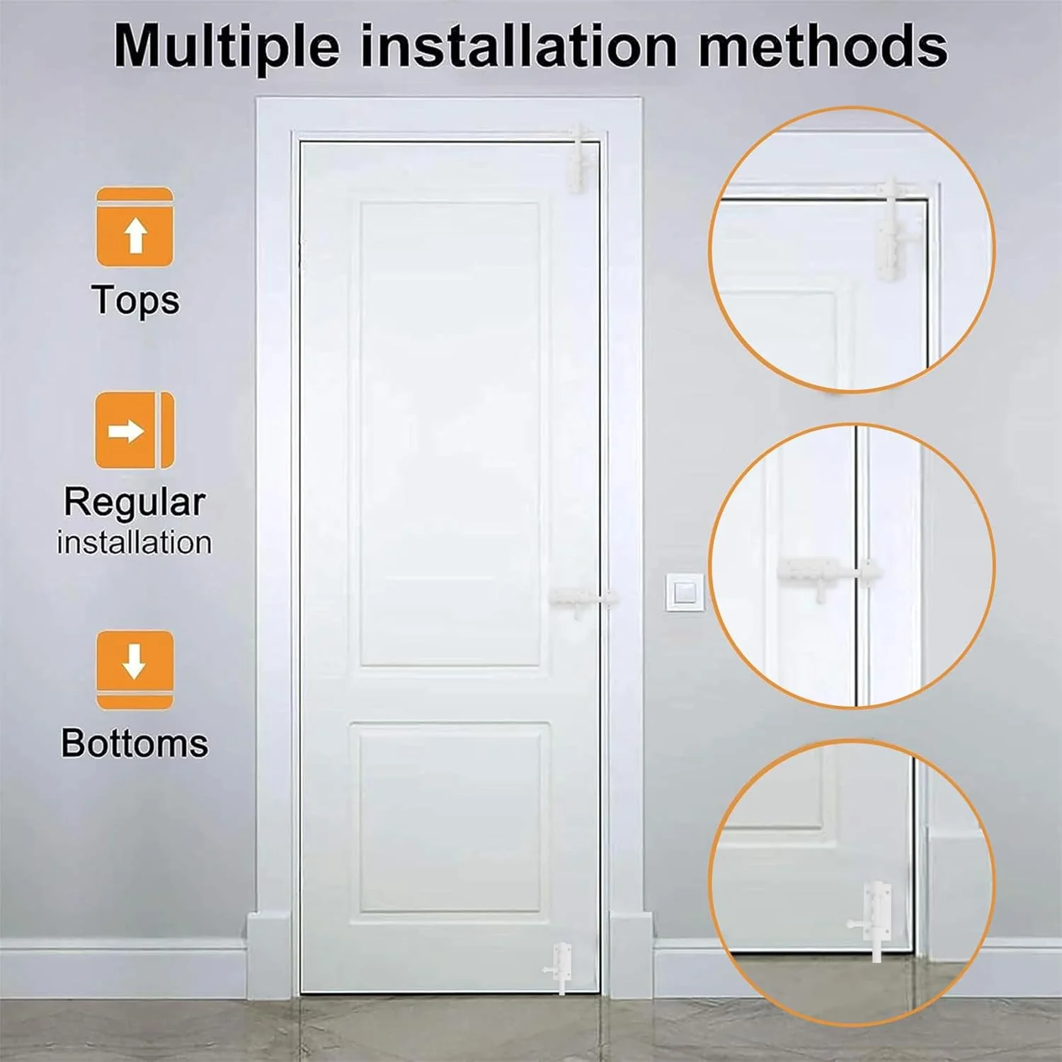 قفل زبانه ای درب MOROBOR، طول 4 اینچ، دارای سوراخ قفل، 2 عدد قفل کشویی ضخیم از جنس استیل ضد زنگ 304، مناسب برای درب ها، پنجره ها، کابینت ها و دروازه حیاط / سفید