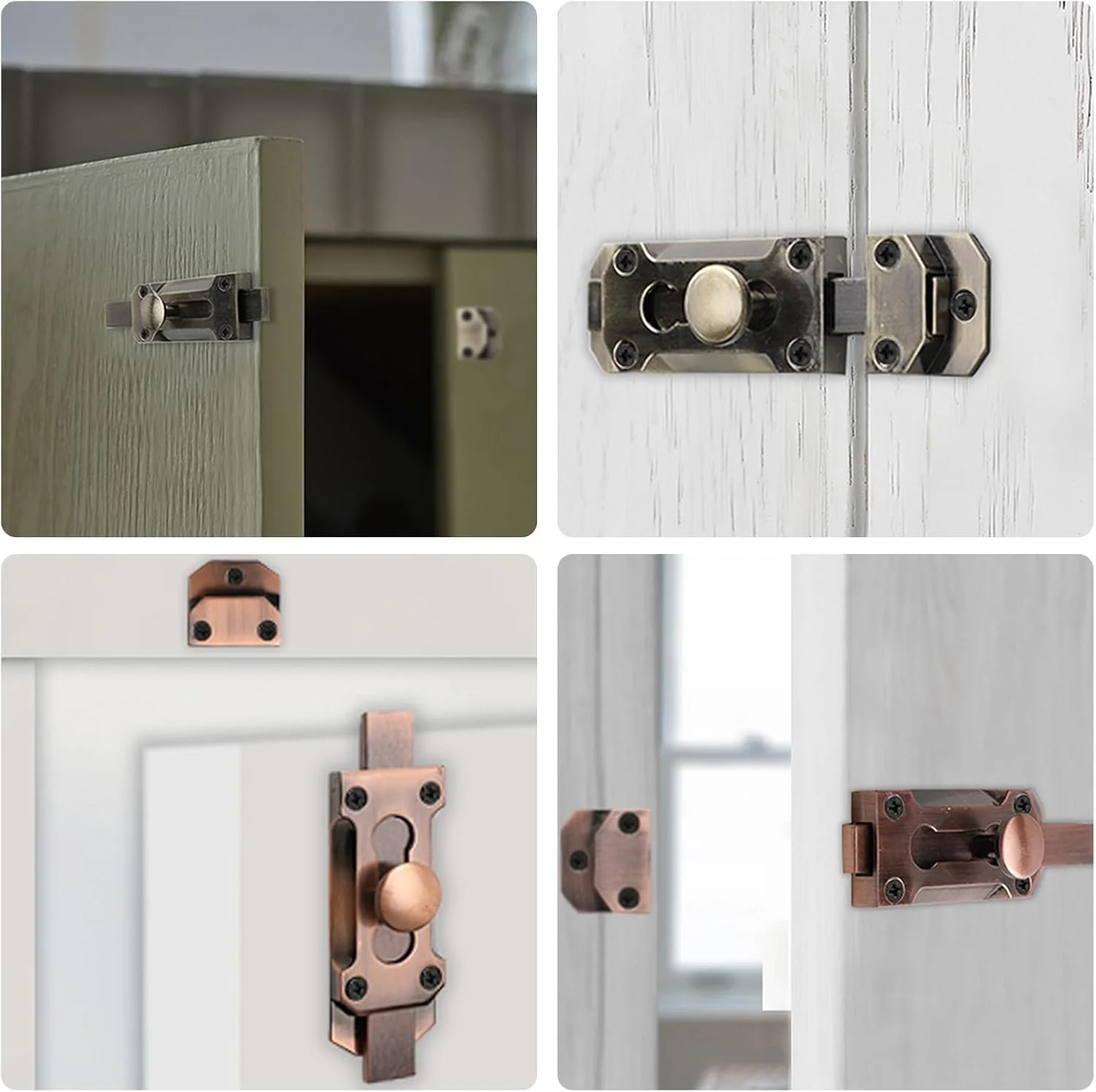 قفل زبانه ای درب کشویی چند منظوره برای امنیت لوازم منزل و اداره، استفاده روزانه، مقاوم، آلیاژ روی 3 اینچی