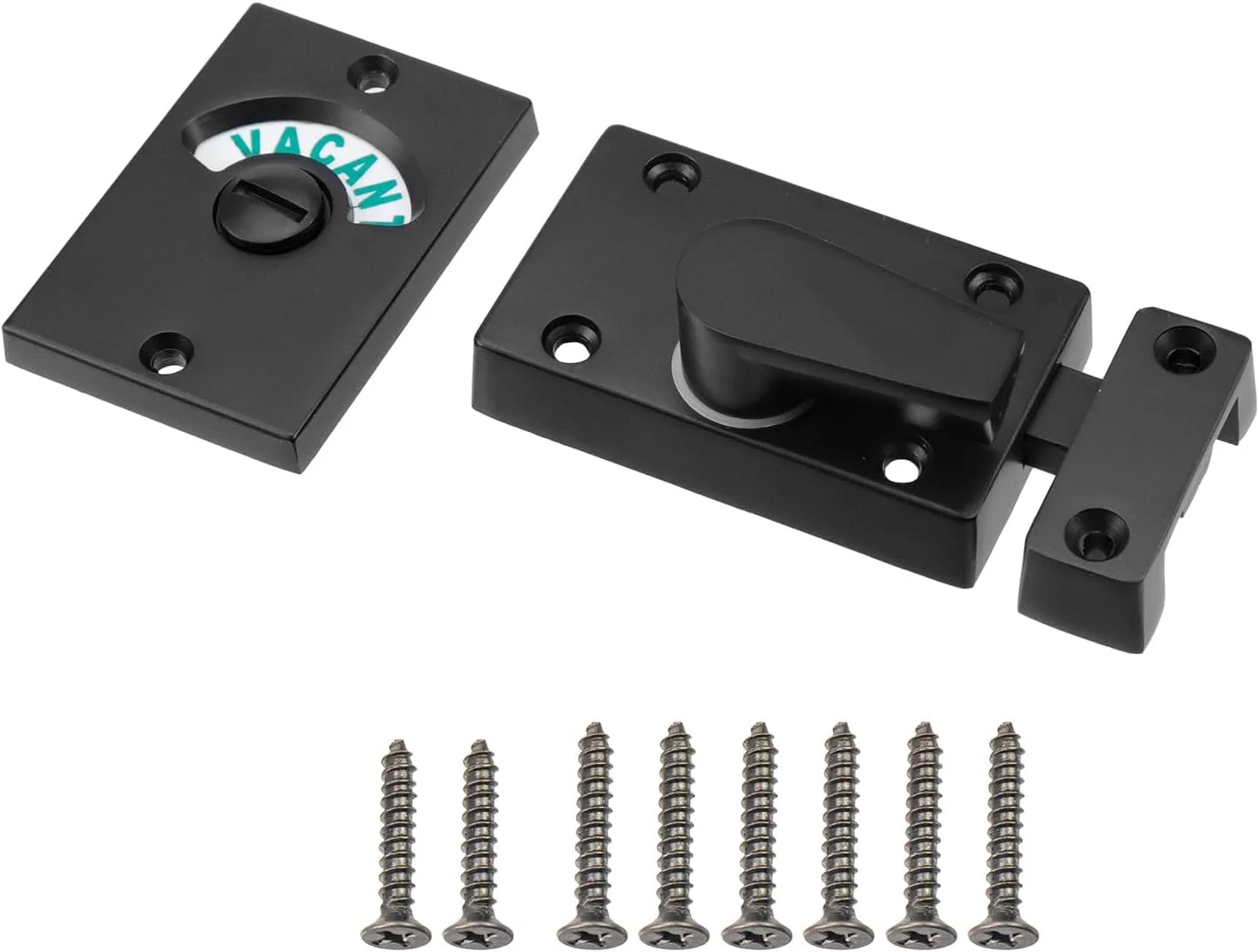 قفل نشانگر درب توالت Mewutal، قفل نشانگر درب حمام، قفل زبانه آلیاژ آلومینیوم با نشانگر خالی/اشغال برای سرویس بهداشتی، اتاق پرو، همراه با پیچ (مشکی) قفل نشانگر درب توالت Mewutal، قفل نشانگر درب حمام، قفل زبانه آلیاژ آلومینیوم با نشانگر خالی/اشغال برای سرویس بهداشتی، اتاق پرو، همراه با پیچ (مشکی)