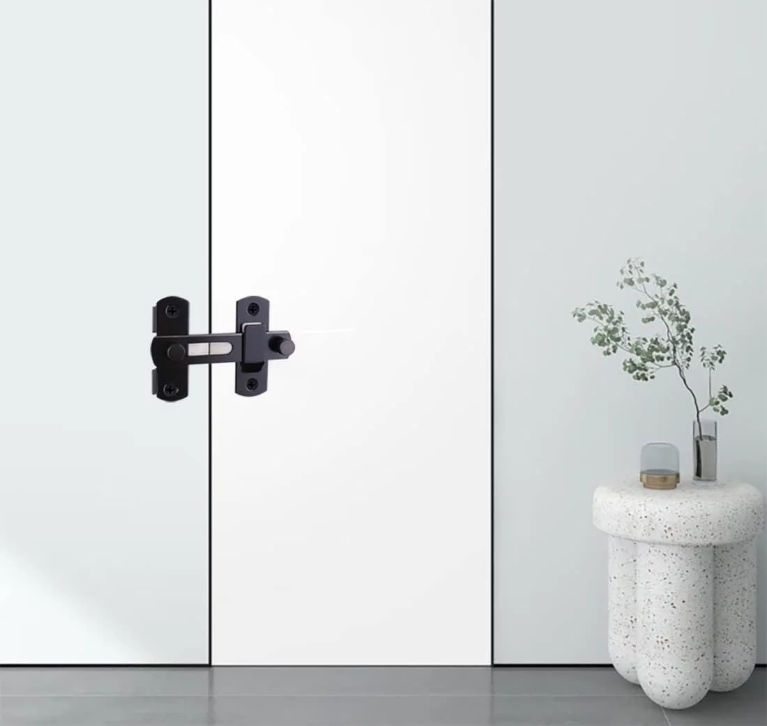 قفل درب کشویی انبار میکمیتو، قفل استیل ضد زنگ، قفل چرخشی درب ایمنی برای کابینت شراب، حمام، فضای باز، گاراژ، باغ، درب کمد (100 میلی متر)