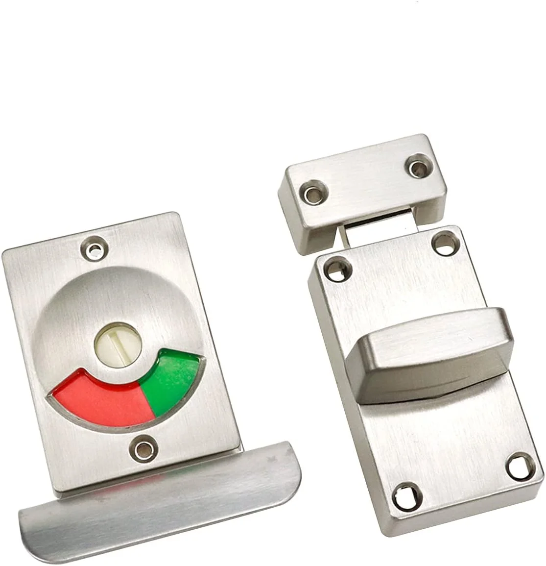 قفل نشانگر درب Mcredy، قفل زبانه ای برای سرویس بهداشتی، توالت عمومی، استیل ضد زنگ، نقره ای، 1 عدد