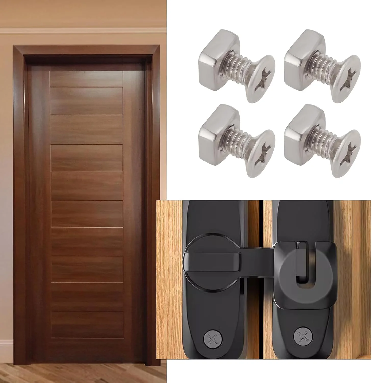 میکرو تریدرز 10 ست پیچ قفل درب M4 استیل ضد زنگ برای نصب قفل درب میز صندلی فن 8x7x4mm 7x4x2.8mm نقره ای