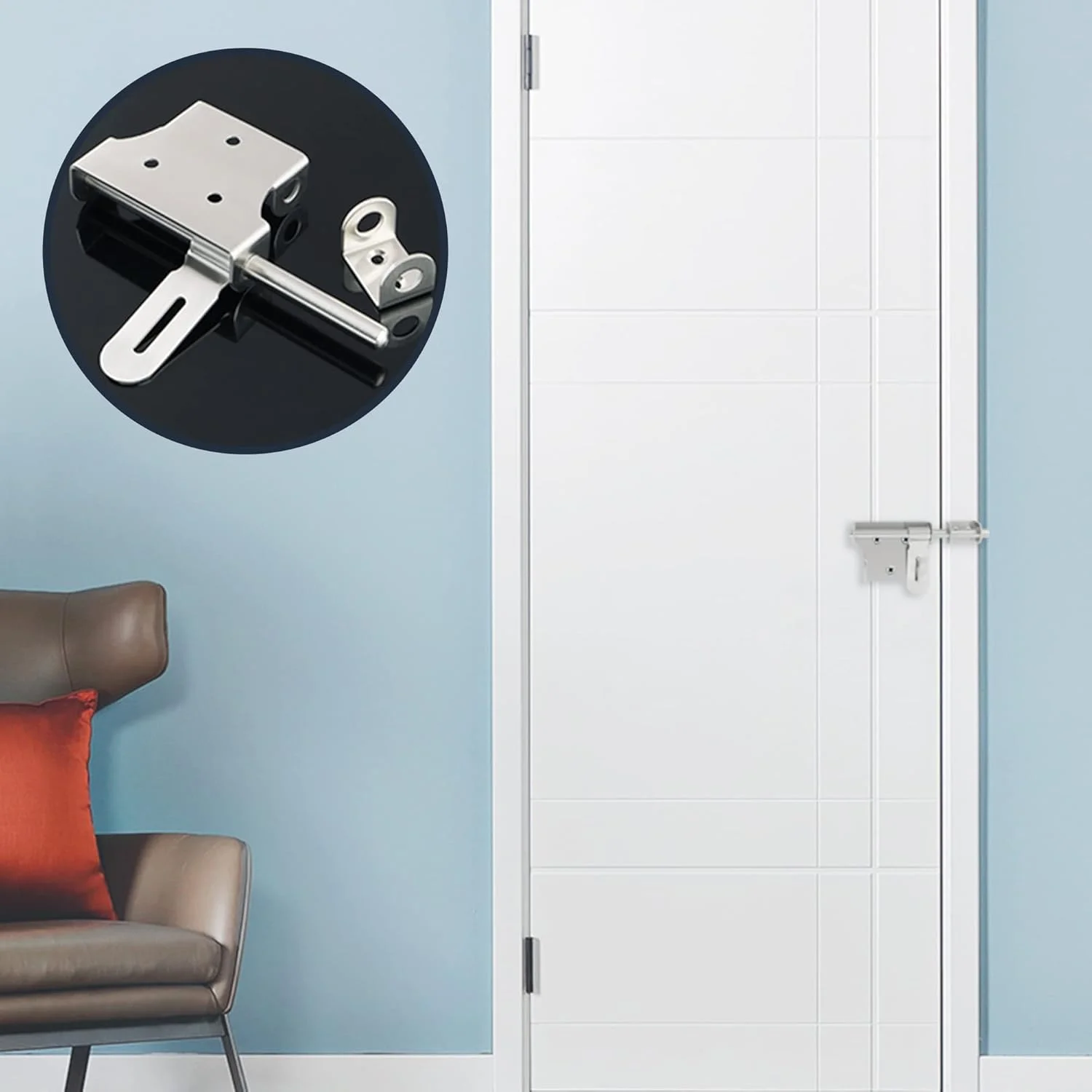 قفل زبانه ای دروازه MAKINGTEC، قفل دروازه برای دروازه های چوبی قفل های سوله باغ، فولاد ضد زنگ برس خورده 6 اینچی