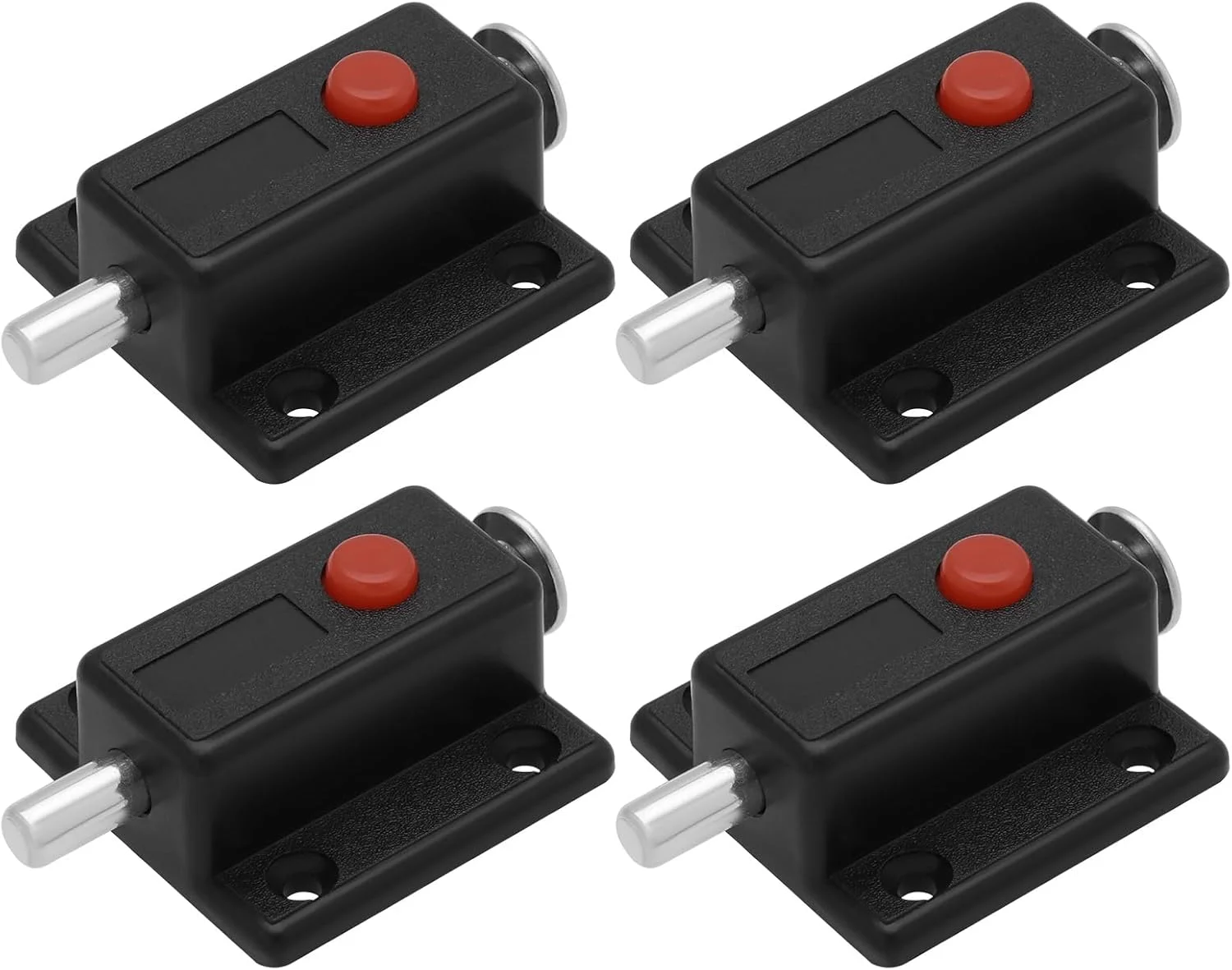 قفل ضامن دار اتوماتیک فشاری پلاستیکی مشکی LT Easiyl، مناسب درب کابینت، کمد، تخت خواب، پنجره (4 عدد، 36mmx37mm) قفل ضامن دار اتوماتیک فشاری پلاستیکی مشکی LT Easiyl، مناسب درب کابینت، کمد، تخت خواب، پنجره (4 عدد، 36mmx37mm)