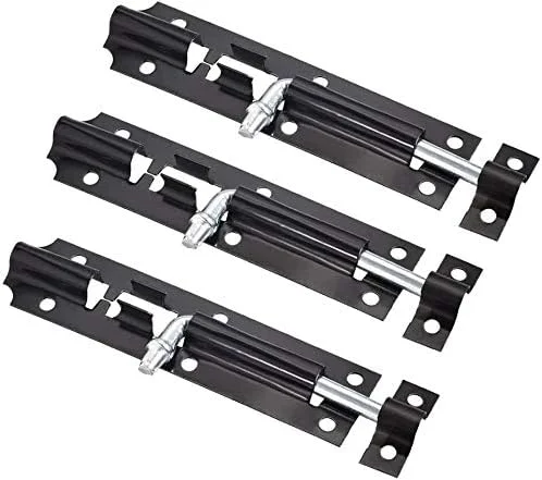 قفل زبانه ای درب مشکی MACHSWON، سایز 8 اینچ، 3 عددی، قفل درب سنگین، مناسب برای درب باغ، درب سوله و درب کشویی قفل زبانه ای درب مشکی MACHSWON، سایز 8 اینچ، 3 عددی، قفل درب سنگین، مناسب برای درب باغ، درب سوله و درب کشویی