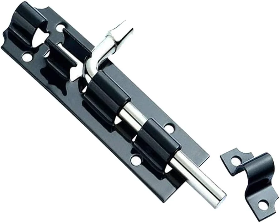 قفل زبانه ای درب مشکی MACHSWON، سایز 8 اینچ، 3 عددی، قفل درب سنگین، مناسب برای درب باغ، درب سوله و درب کشویی