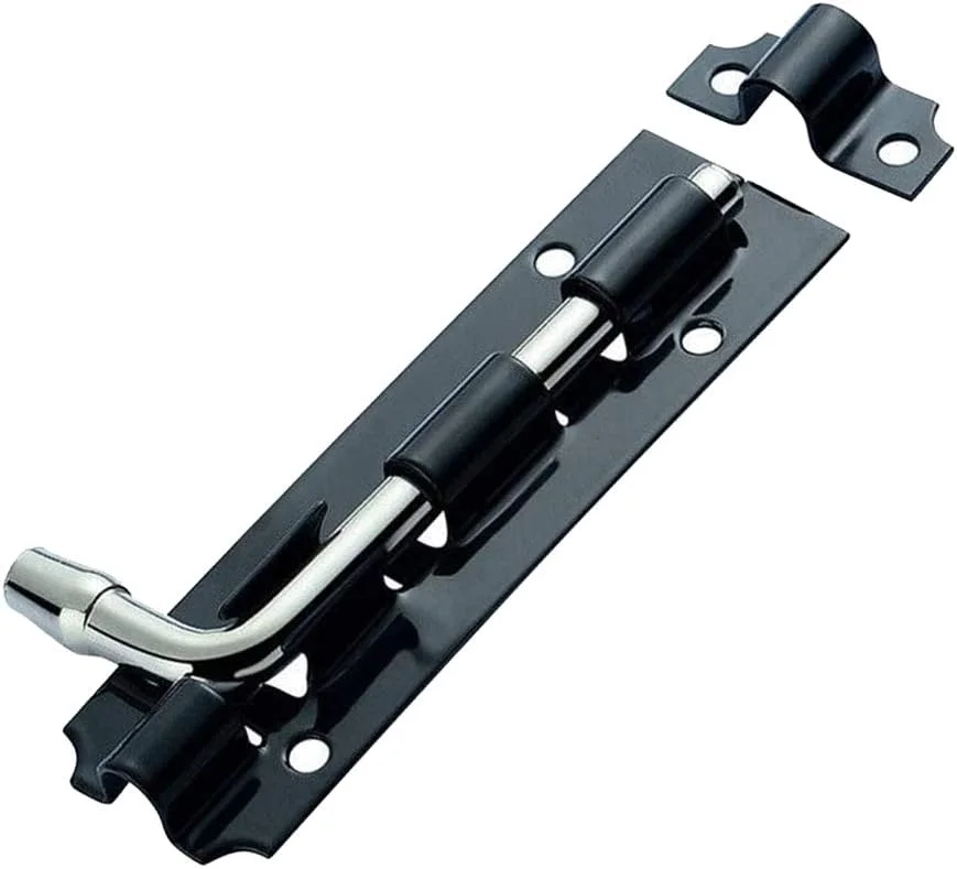 قفل زبانه ای درب مشکی MACHSWON، سایز 8 اینچ، 3 عددی، قفل درب سنگین، مناسب برای درب باغ، درب سوله و درب کشویی