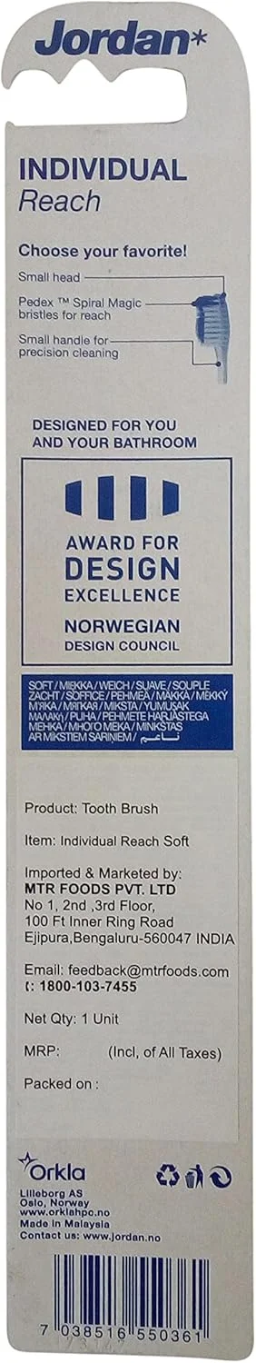 مسواک جردن مدل Individual Reach - با برس نرم
