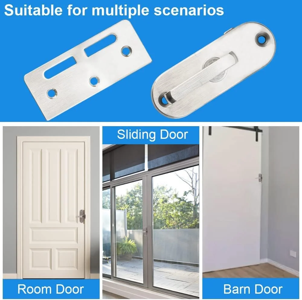 قفل درب کشویی استیل MAKINGTEC، قفل بادامکی چرخشی 90 درجه، قفل سگک درب منحنی، سگک زاویه راست درب متحرک برای درب های چوبی، درب های انبار، درب کشویی