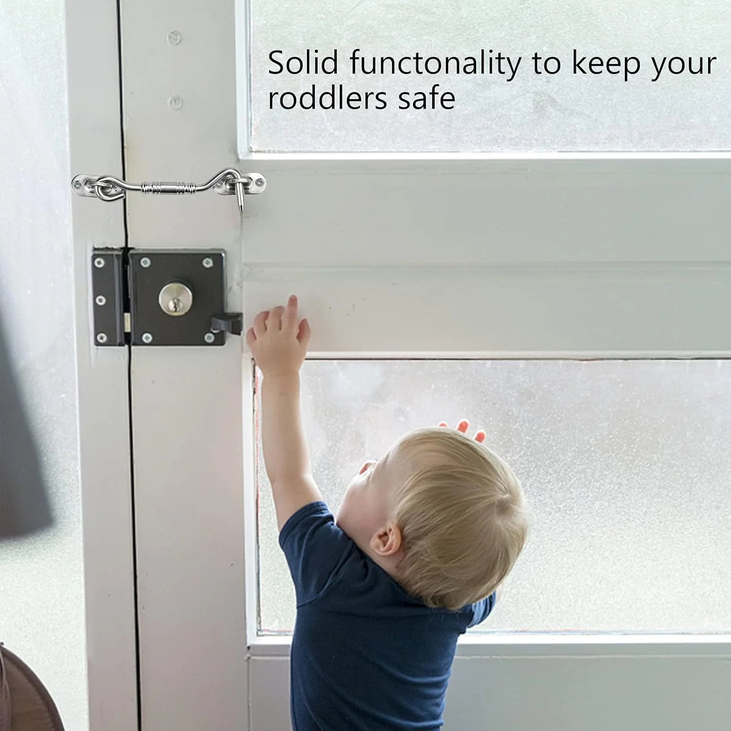 قفل چشمی قلاب دروازه MAKINGTEC، 2 عدد قفل درب انبار 4 اینچی و قفل درب استیل ضد زنگ گردان پنجره، نگهدارنده بی صدای تکیه گاه پنجره با پیچ های نصب برای گاراژ، دروازه های باغ، کمد و سوله