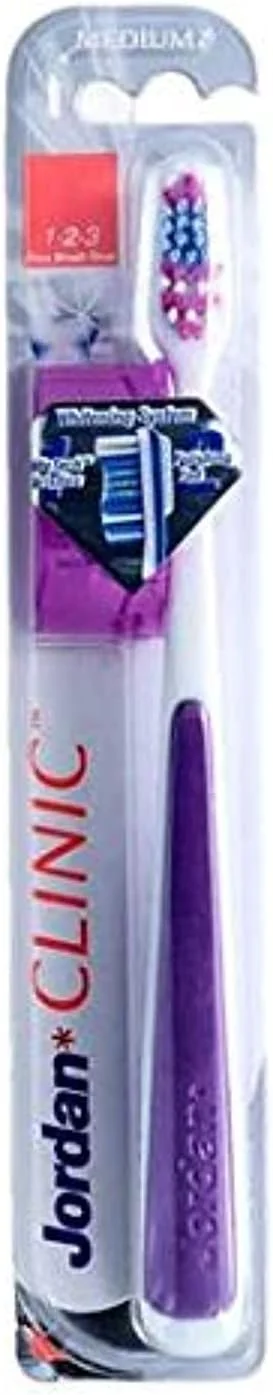 مسواک جردن کلینیک مدل Shiny White با برس متوسط، 1 عدد