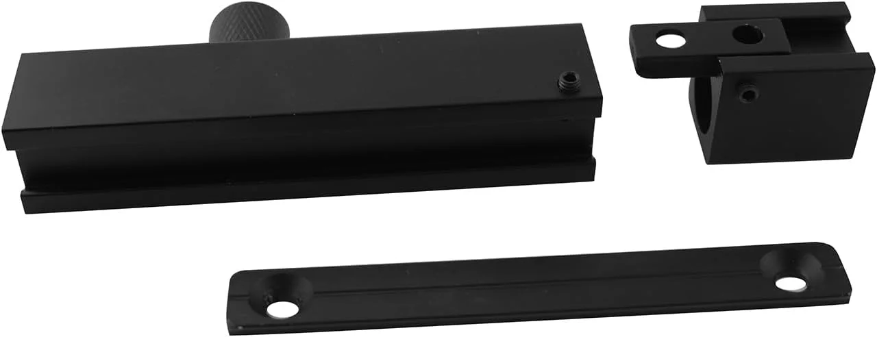 قفل زبانه ای درب صنعتی LQ مشکی 3 اینچی آلیاژ آلومینیوم با پین بازشو به همراه پیچ، مناسب برای درب های داخلی، کابینت و کمد