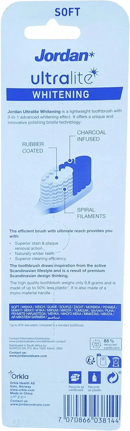 مسواک جردن اولترالایت سفید کننده نرم 2 عددی