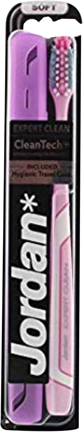 مسواک جردن Expert Clean به همراه جعبه مسافرتی، نرم، 1 عدد - رنگ های متنوع