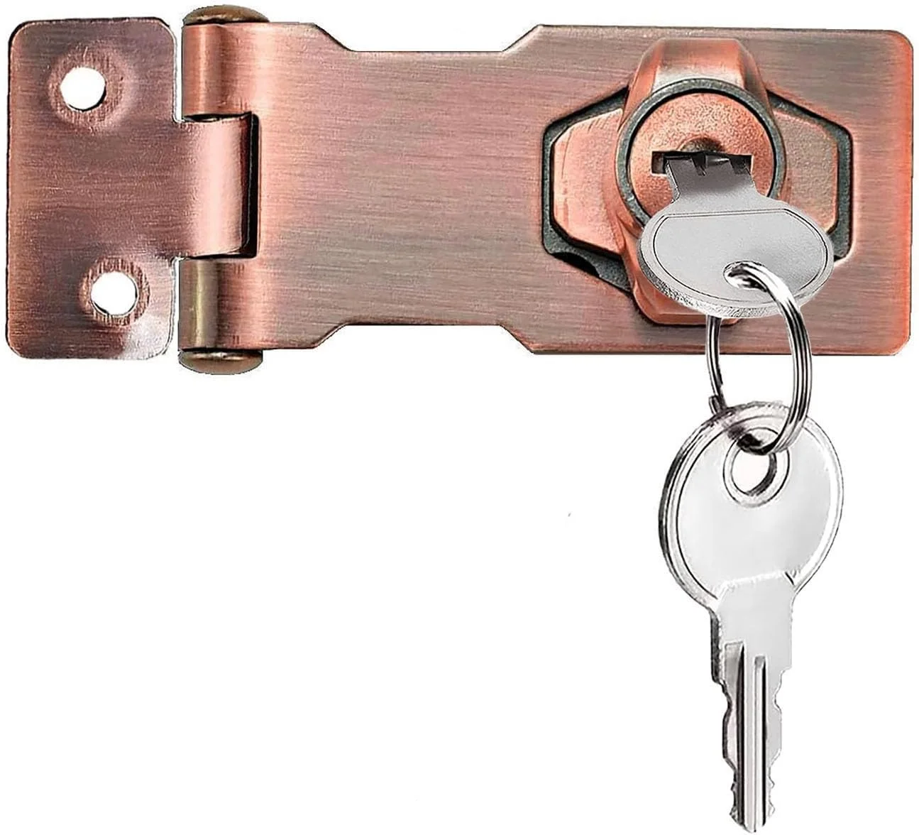 قفل زبانه دار 3 اینچی Litensh با کلید، قفل چرخشی زبانه دار با کلید، قفل ایمنی درب، قفل کابینت، قفل درب 3 اینچی برای قفل کردن مبلمان، صندوق پستی، برنز قرمز
