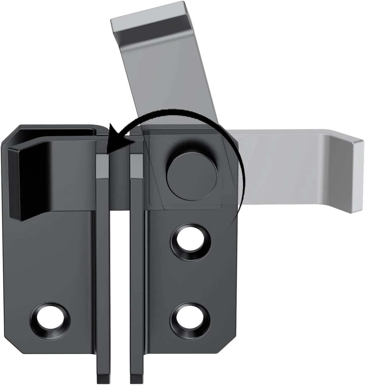 زبانه قفل درب راست گردان، قفل ایمنی درب، قفل کشویی برای انبار، کابینت، قفس حیوانات خانگی، حصار باغ، درب کشویی، سخت افزار درب استیل ضد زنگ سنگین (مشکی-S)