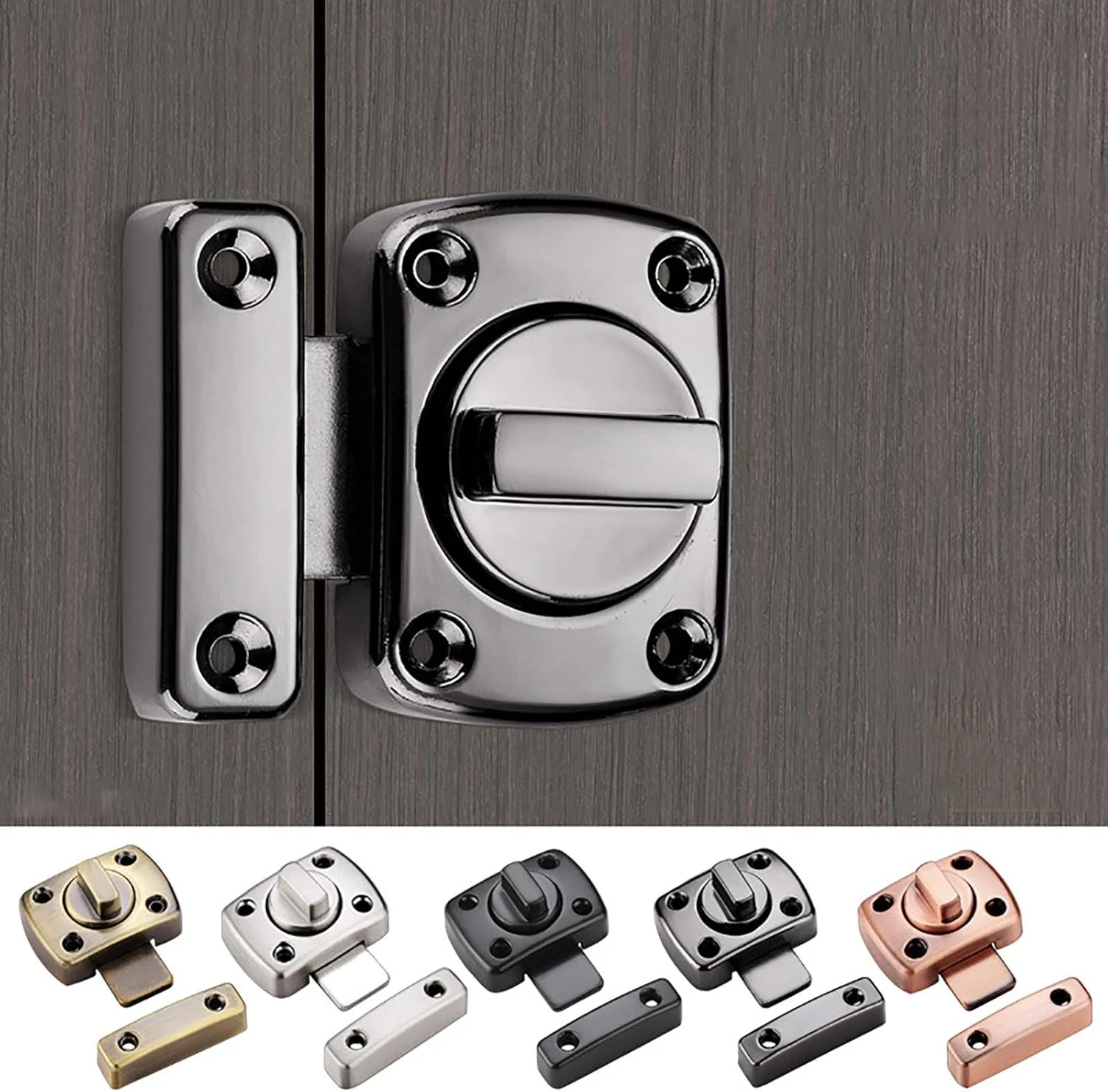 قفل درب، قفل کوچک، قفل درب، بست درب، قفل درب، بست ضخیم ضد سرقت (رنگ: مشکی، سایز: L)