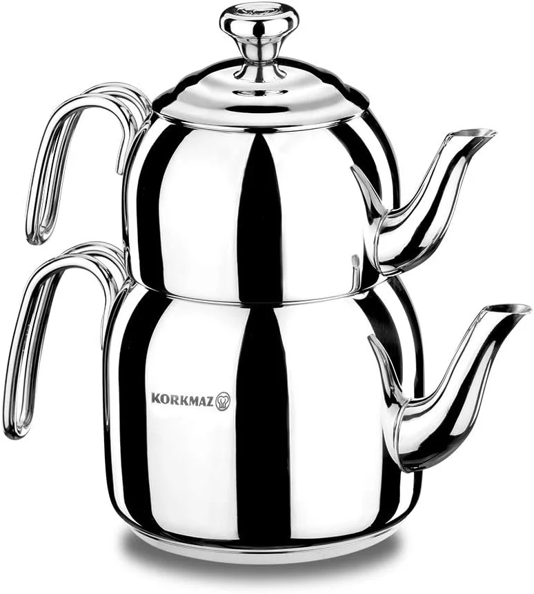 ست کتری و قوری کرکماز مدل Droppa Maxi، نقره ای، A057