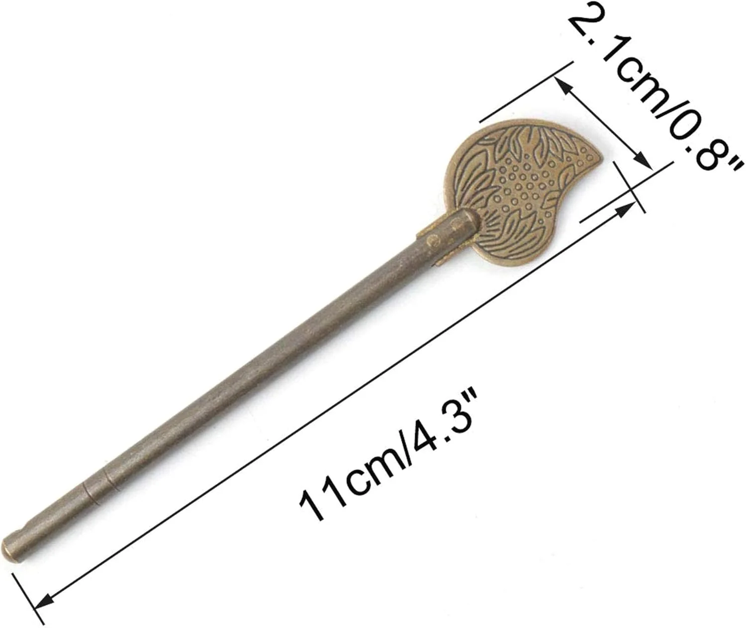 پین قفل ضامن دار فلزی با رنگ برنزی و طرح برگ برای درب کابینت و کمد