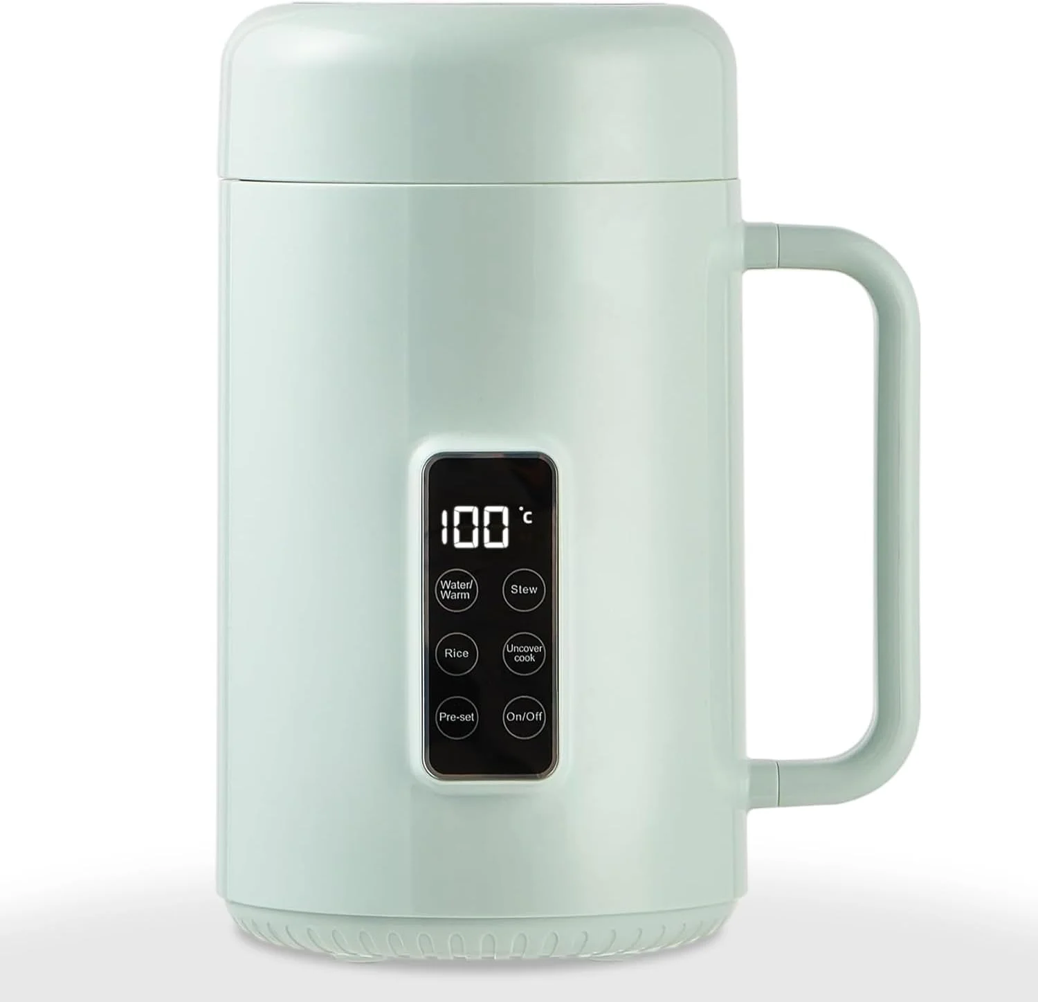 دیگ برقی قابل حمل Angju برای پخت و پز در خوابگاه - کتری برقی مسافرتی نچسب 828 میلی لیتری، مینی دیگ برقی با کنترل دما و زمان - پلوپز/گرم کن سوپ/برنج/رامیون خود گرم شونده (سبز)