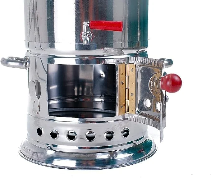 کتری سماوری آلبوادی مناسب کمپینگ، تهیه چای، پخت و پز، قابل استفاده با زغال و چوب