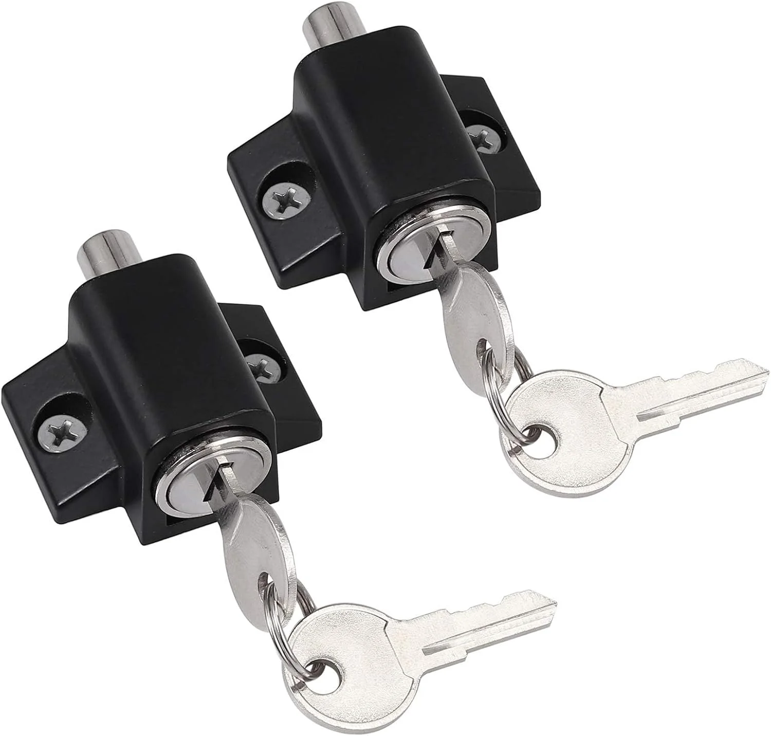 قفل کشویی پاسیو خزنه، قفل تقویت کننده درب، قفل حریم خصوصی درب، مجموعه قفل درب کشویی پاسیو، قفل امنیتی پنجره برای افزایش امنیت خانه، 2 عدد، مشکی