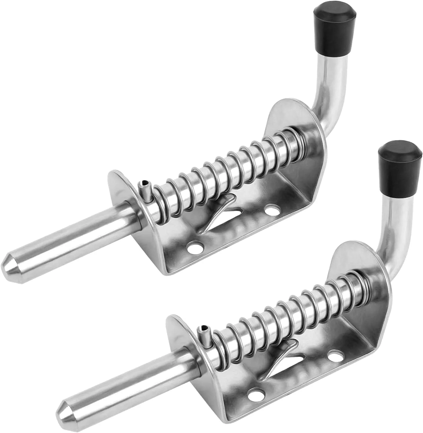 زبانه فنری خزنه، 2 عدد قفل استیل ضد زنگ 304 با دسته، پین فنری سنگین 128 میلی متری برای درب حیاط، درب سوله، درب عقب، تریلر، درب گاراژ، درب انبار