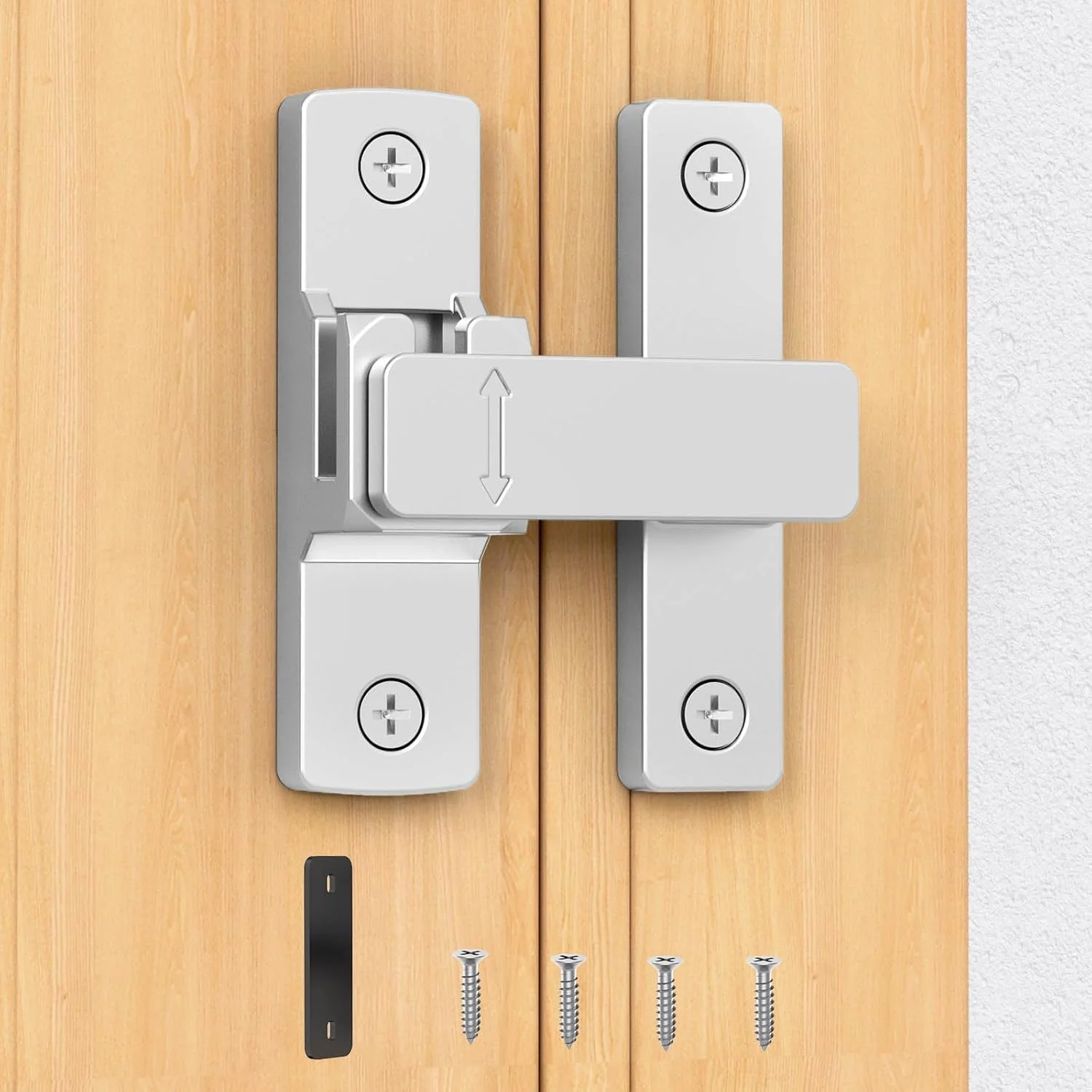 قفل درب انبار KASTWAVE، قفل درب کشویی سخت افزاری 90/180 درجه ای از جنس روی، قفل ایمنی درب سنگین برای صفحه نمایش، کابینت ها، حمام ها، باغ ها، انبارها، درب حیوانات خانگی، کابینت های پنجره