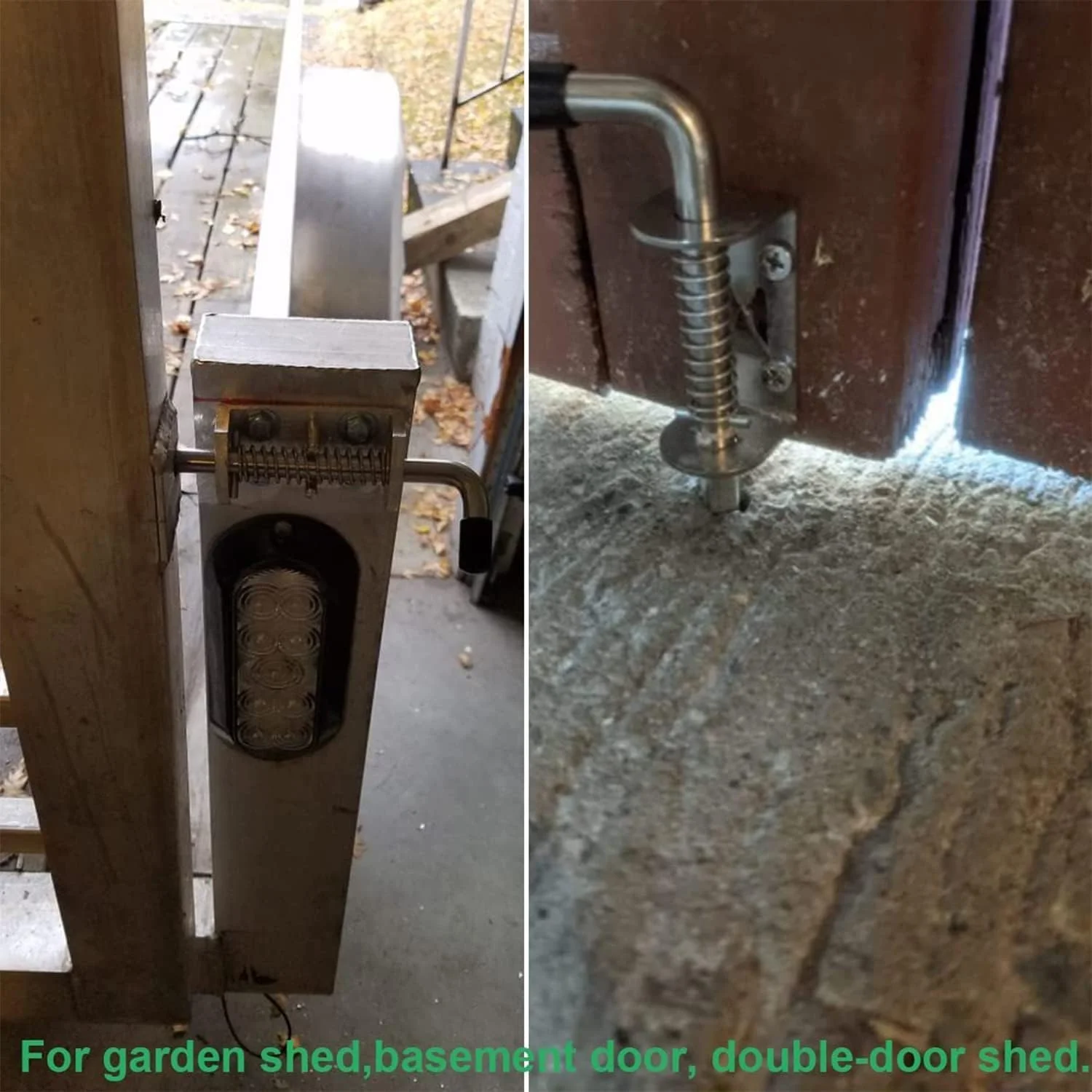 زبانه فنری خزنه، 2 عدد قفل استیل ضد زنگ 304 با دسته، پین فنری سنگین 128 میلی متری برای درب حیاط، درب سوله، درب عقب، تریلر، درب گاراژ، درب انبار