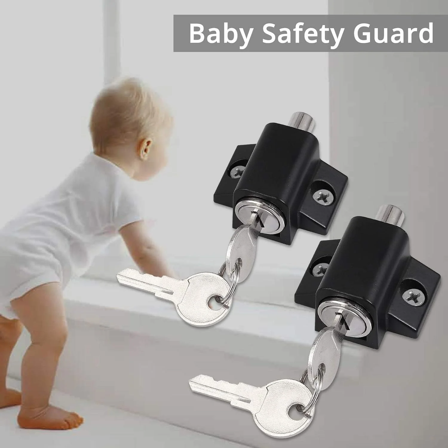 قفل کشویی پاسیو خزنه، قفل تقویت کننده درب، قفل حریم خصوصی درب، مجموعه قفل درب کشویی پاسیو، قفل امنیتی پنجره برای افزایش امنیت خانه، 2 عدد، مشکی قفل کشویی پاسیو خزنه، قفل تقویت کننده درب، قفل حریم خصوصی درب، مجموعه قفل درب کشویی پاسیو، قفل امنیتی پنجره برای افزایش امنیت خانه، 2 عدد، مشکی