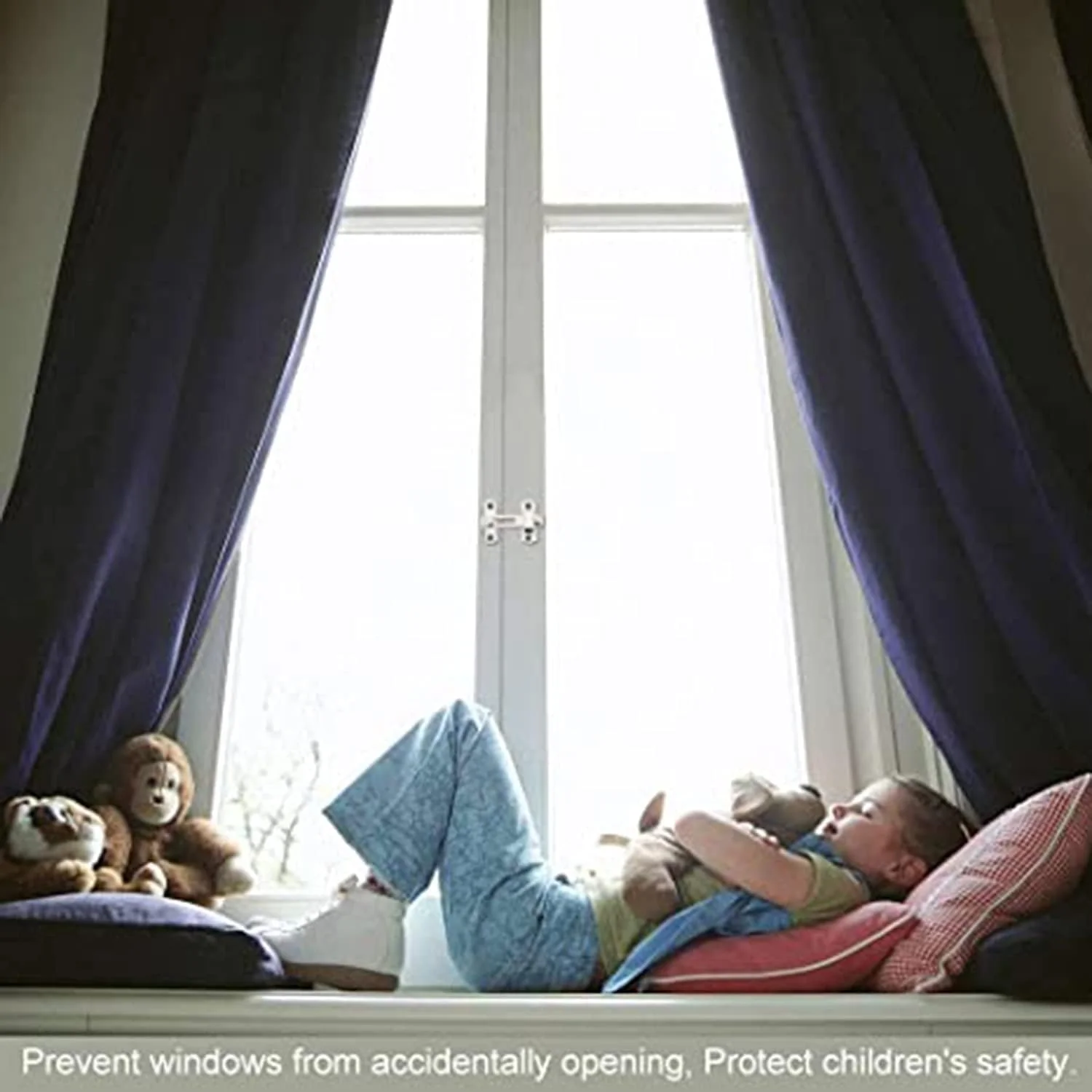 قفل زبانه گردان خزنه، قفل ایمنی درب برای درهای کشویی چوبی انبار، قفل زبانه گردان استیل ضد زنگ، قفل زبانه درب ایمنی، مشکی مات