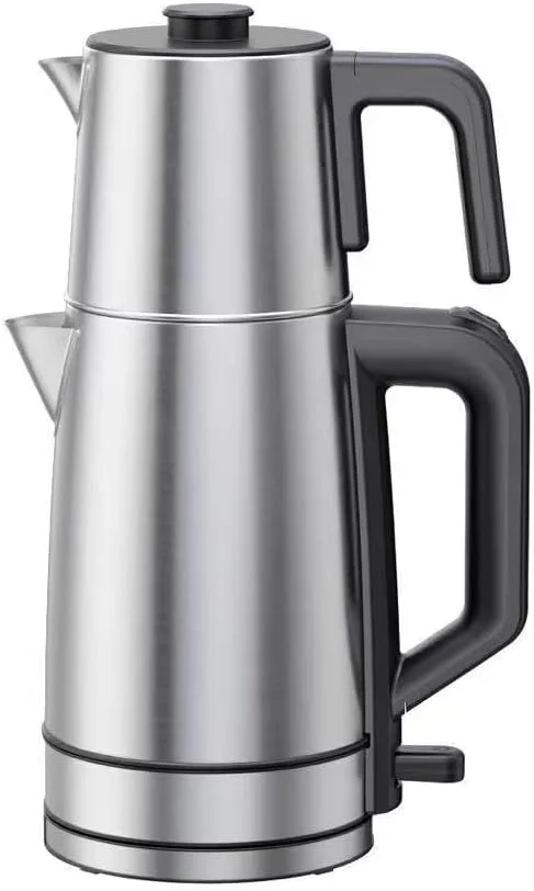 چای ساز سماوری برقی - کتری دو جداره استیل ضد زنگ، ظرفیت 1 و 2 لیتر، خاموش شدن خودکار، گرمایش دوگانه برای آب و دم کردن چای - کتری برقی آشپزخانه خانگی چای ساز سماوری برقی - کتری دو جداره استیل ضد زنگ، ظرفیت 1 و 2 لیتر، خاموش شدن خودکار، گرمایش دوگانه برای آب و دم کردن چای - کتری برقی آشپزخانه خانگی