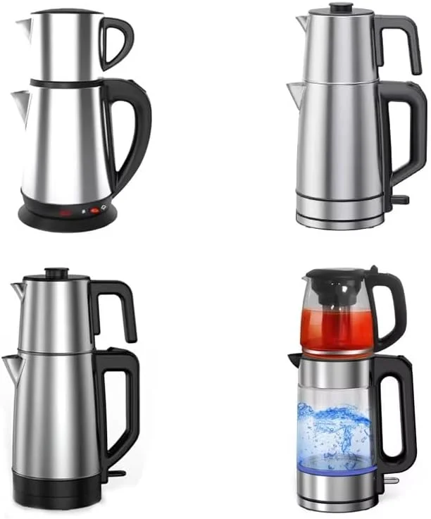 چای ساز سماوری برقی - کتری دو جداره استیل ضد زنگ، ظرفیت 1 و 2 لیتر، خاموش شدن خودکار، گرمایش دوگانه برای آب و دم کردن چای - کتری برقی آشپزخانه خانگی چای ساز سماوری برقی - کتری دو جداره استیل ضد زنگ، ظرفیت 1 و 2 لیتر، خاموش شدن خودکار، گرمایش دوگانه برای آب و دم کردن چای - کتری برقی آشپزخانه خانگی