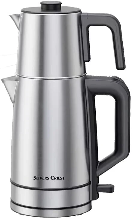 چای ساز سماوری برقی - کتری دو جداره استیل ضد زنگ، ظرفیت 1 و 2 لیتر، خاموش شدن خودکار، گرمایش دوگانه برای آب و دم کردن چای - کتری برقی آشپزخانه خانگی چای ساز سماوری برقی - کتری دو جداره استیل ضد زنگ، ظرفیت 1 و 2 لیتر، خاموش شدن خودکار، گرمایش دوگانه برای آب و دم کردن چای - کتری برقی آشپزخانه خانگی