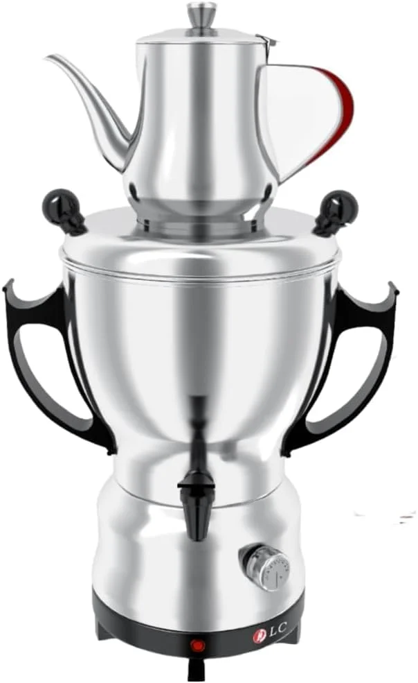 سماور برقی استیل 1800 وات | ظرفیت کتری 0.8 لیتر + 3.5 لیتر سماور برقی استیل 1800 وات | ظرفیت کتری 0.8 لیتر + 3.5 لیتر