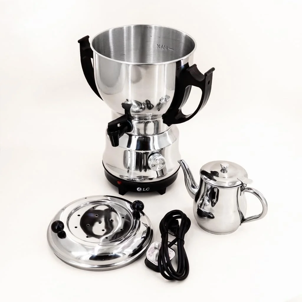 سماور برقی 1800 وات با ظرفیت کتری 3.5 لیتری و ظرفیت قوری 0.8 لیتری، چای ساز DLC مدل DLC-38135 - نقره ای سماور برقی 1800 وات با ظرفیت کتری 3.5 لیتری و ظرفیت قوری 0.8 لیتری، چای ساز DLC مدل DLC-38135 - نقره ای