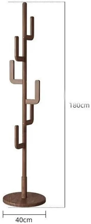 جالباسی ایستاده چوبی لوکس، آویز عمودی ساده برای کت، کلاه، شال، کیف دستی (طبیعی)