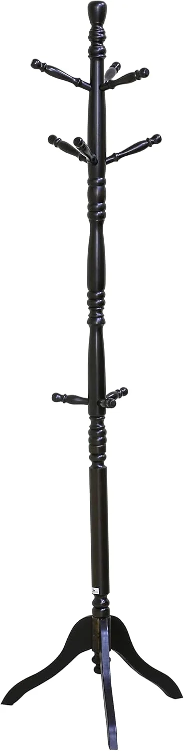 چوب لباسی ایستاده آسان آرفان سری 1786: جالباسی ورودی، جالباسی چوبی، آویز درختی برای کت، کیف پول، شال، چتر و لباس بلند (کاپوچینو)