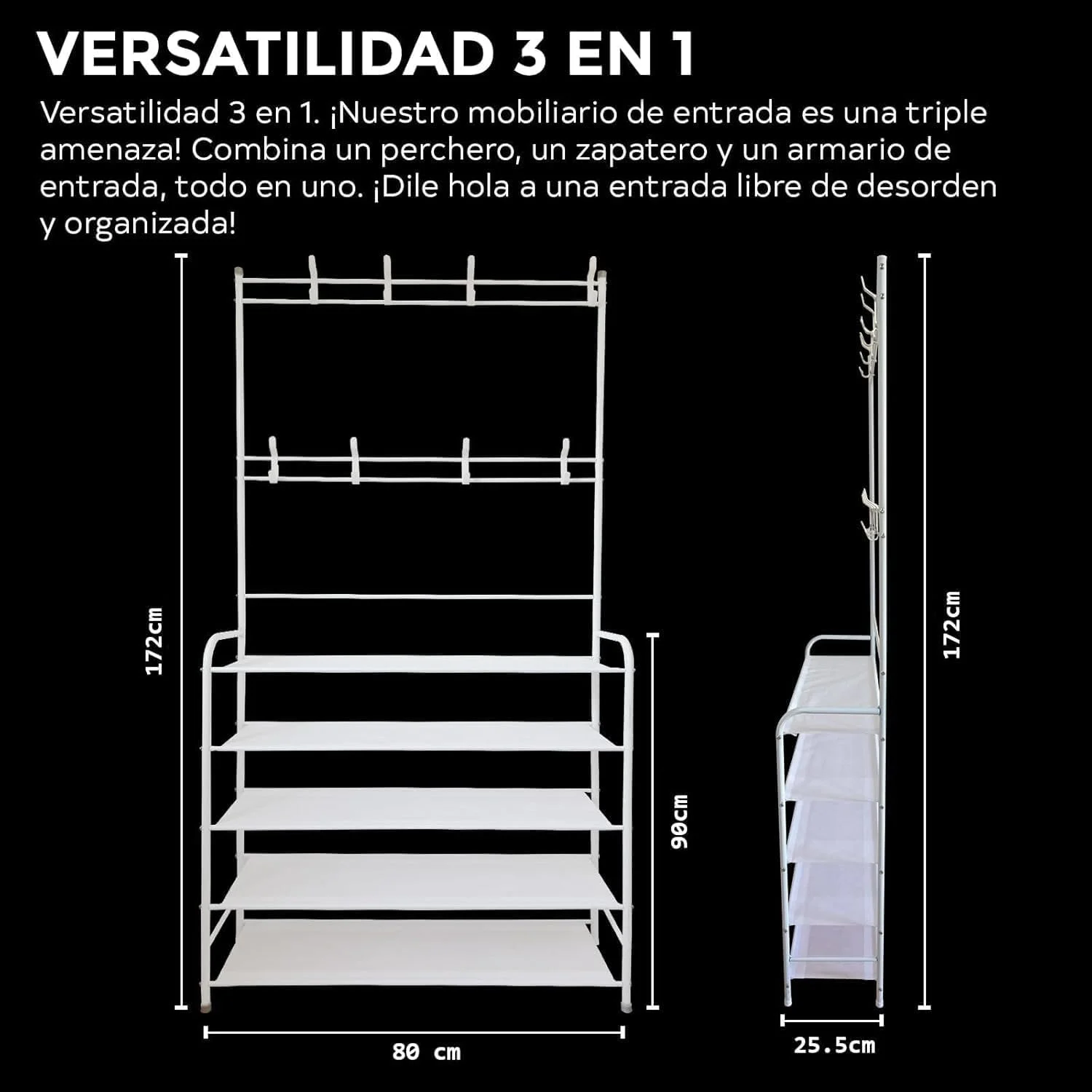 جاکفشی و جالباسی 5 طبقه استیل ضد زنگ مناسب منزل - سفید جاکفشی و جالباسی 5 طبقه استیل ضد زنگ مناسب منزل - سفید