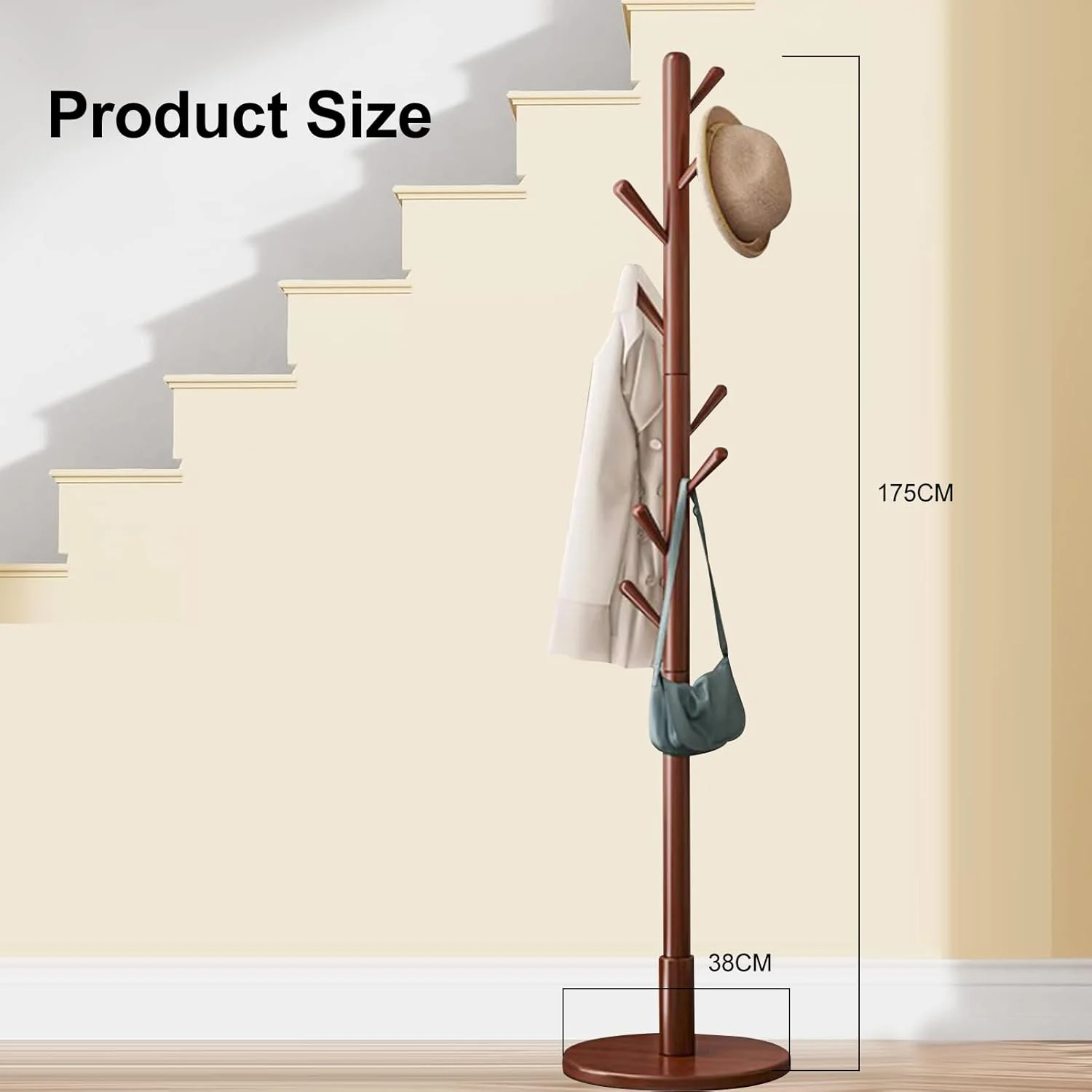 چوب لباسی ایستاده چوبی Beauenty با 8 آویز، پایه چوب لباسی درختی با پایه گرد، آویز لباس برای کیف، لباس، اتاق خواب، اتاق نشیمن، ورودی، کنار تخت (گردویی) چوب لباسی ایستاده چوبی Beauenty با 8 آویز، پایه چوب لباسی درختی با پایه گرد، آویز لباس برای کیف، لباس، اتاق خواب، اتاق نشیمن، ورودی، کنار تخت (گردویی)