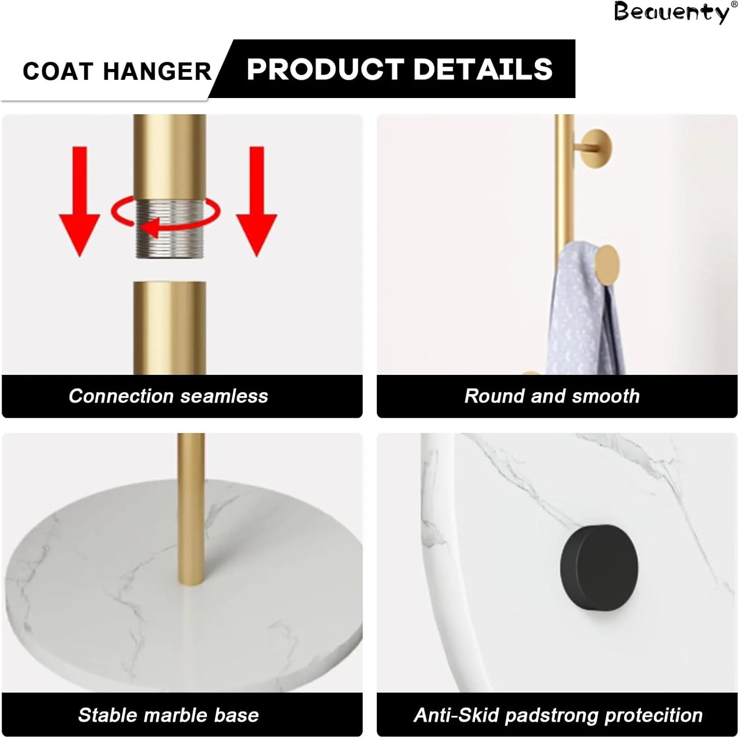 جالباسی ایستاده Beauenty، جالباسی فلزی سنگین با 7 آویز، چوب لباسی مینیمالیستی برای کت، کلاه، کیف، شال، سازمان دهنده ورودی کم جا (طرح باغ، سفید) جالباسی ایستاده Beauenty، جالباسی فلزی سنگین با 7 آویز، چوب لباسی مینیمالیستی برای کت، کلاه، کیف، شال، سازمان دهنده ورودی کم جا (طرح باغ، سفید)